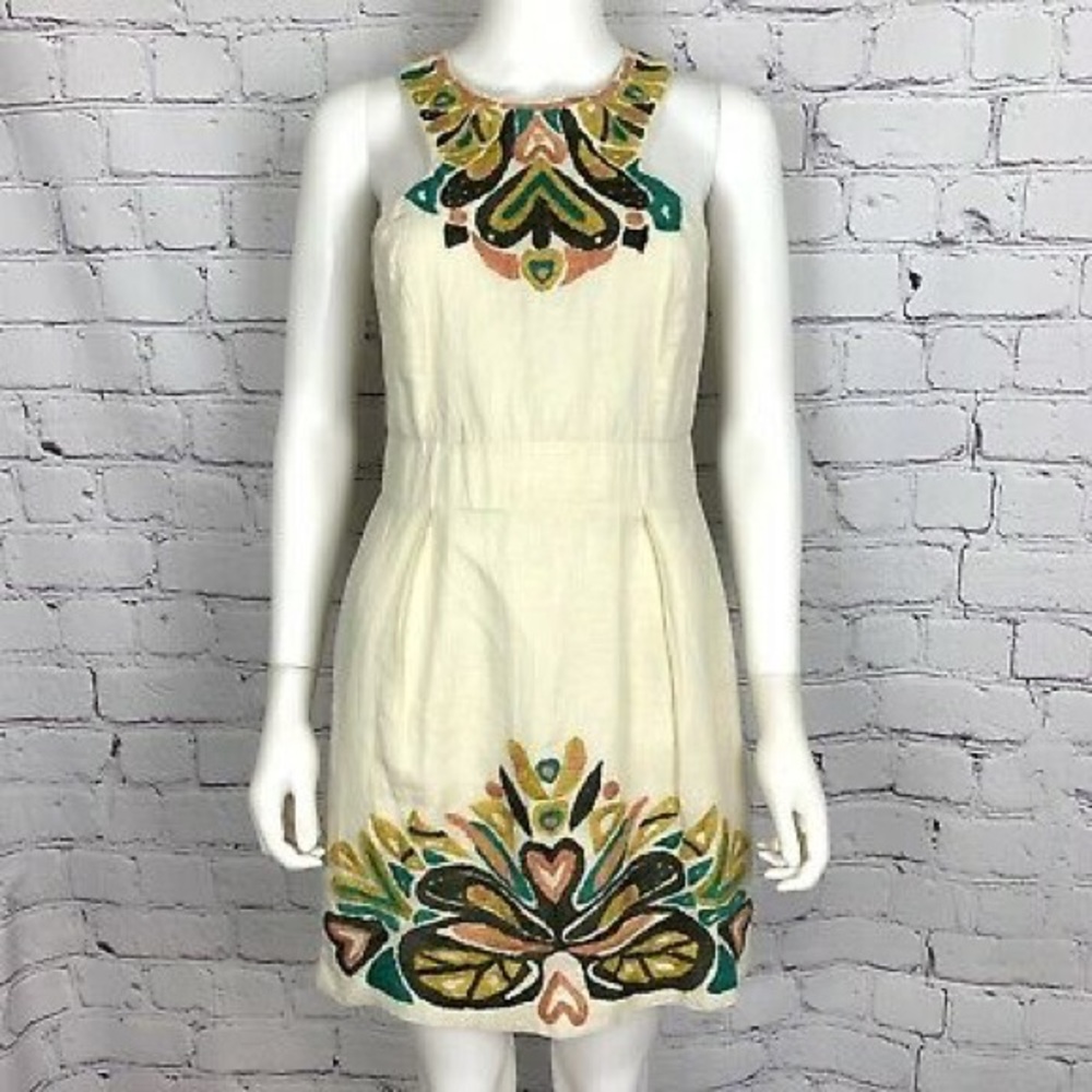 French Connection Embroidered Halter dress